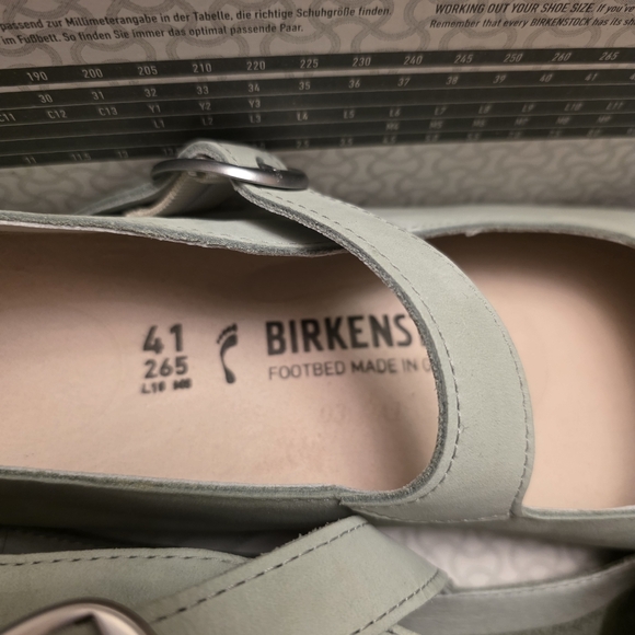 Birkenstock Tracy Sage Green Leather Mary Jane Size 10 Narrow - Picture 9 of 15